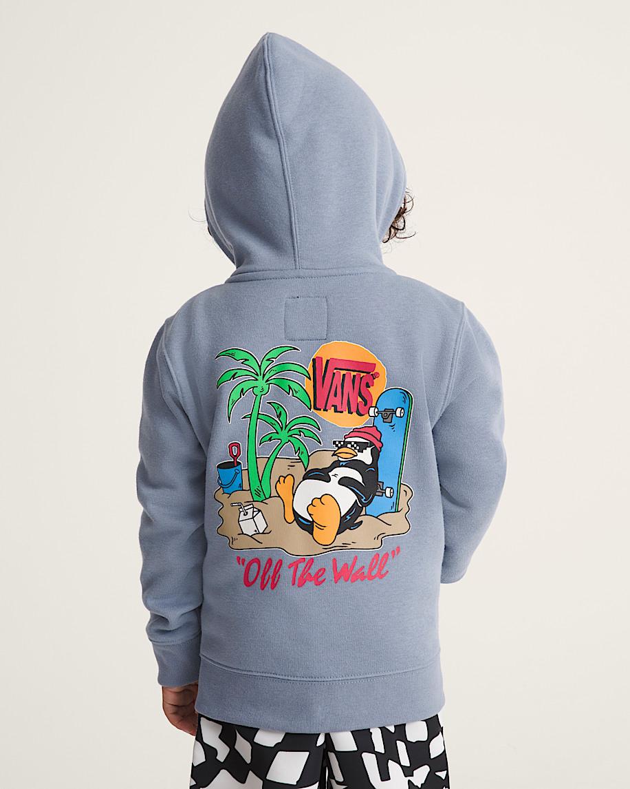 Taka Hayashi For Vault By Vans Little Kids Yolo Penguin Zip Hoodie Glacial Slate Blue