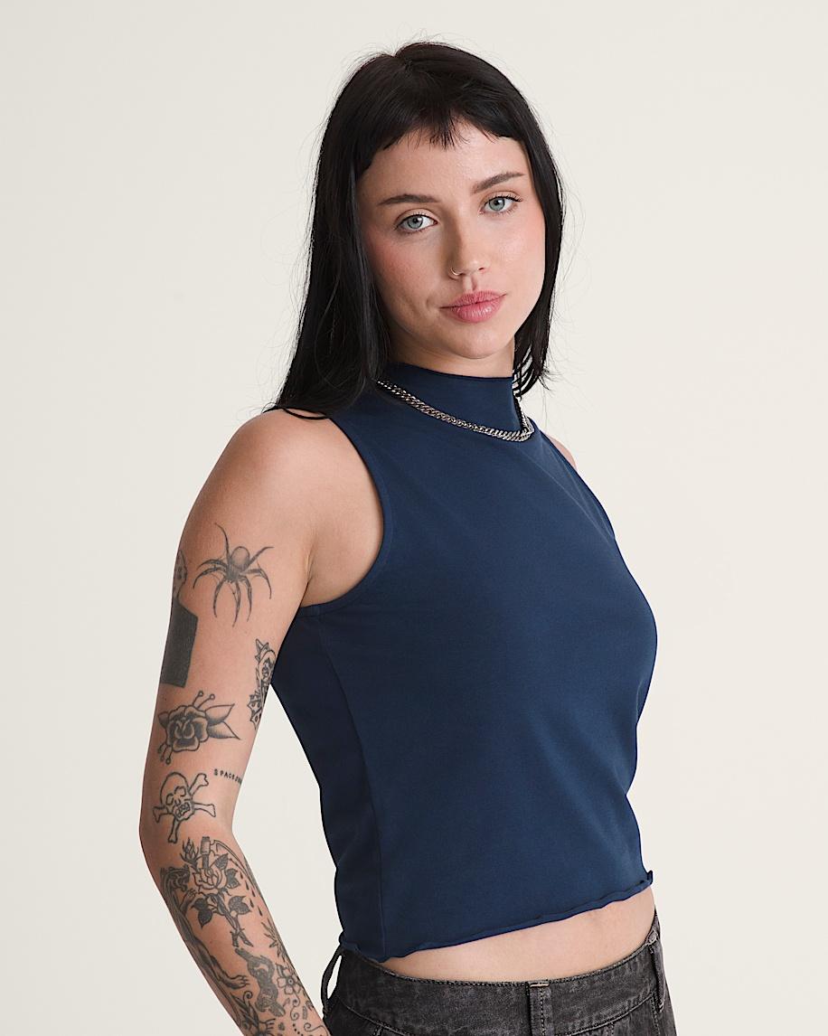 Taka Hayashi For Vault By Vans Mock Neck Tank Top Dress Blues