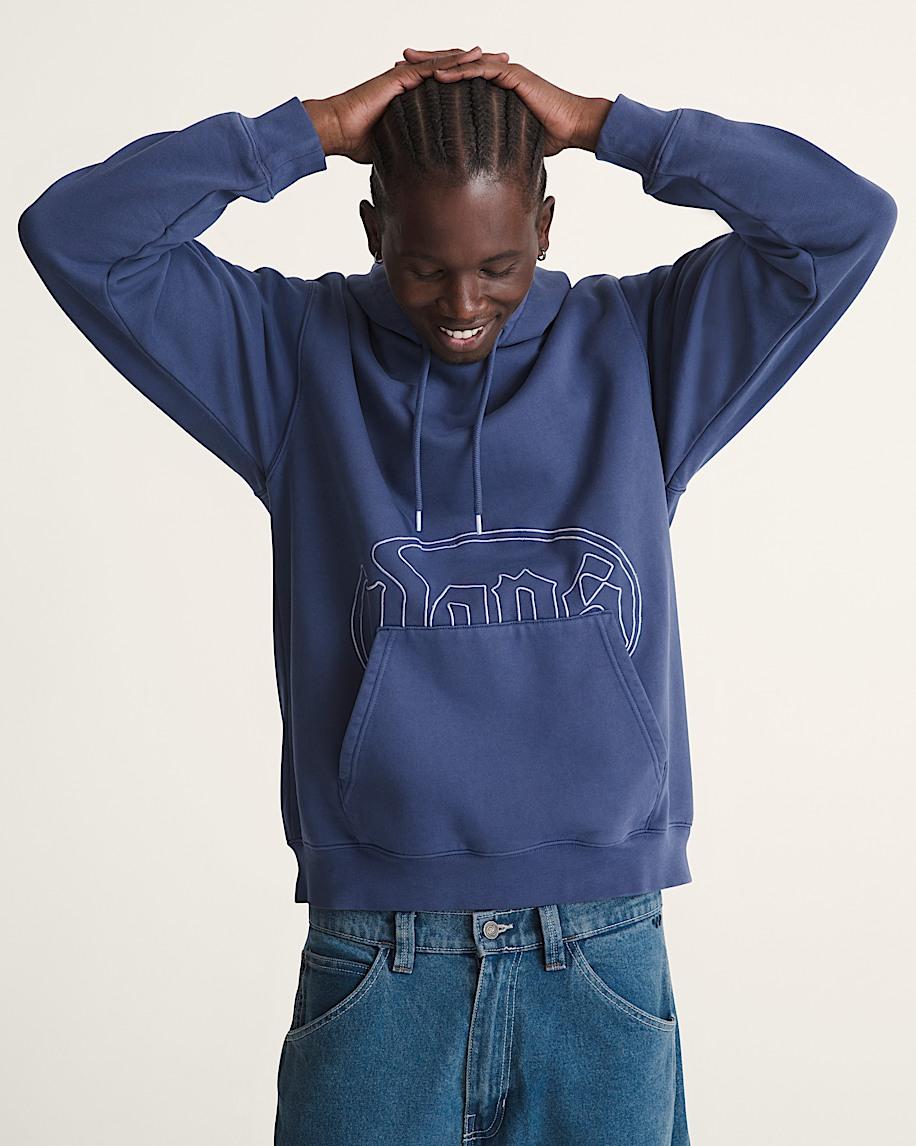 Taka Hayashi For Vault By Vans Olde Tymes Pullover Hoodie Deep Twilight Blue