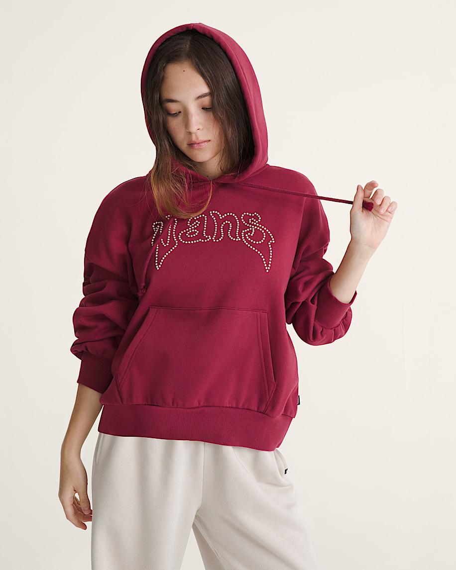 Taka Hayashi For Vault By Vans Pearls Logo Retro Pullover Hoodie Bordeaux Red
