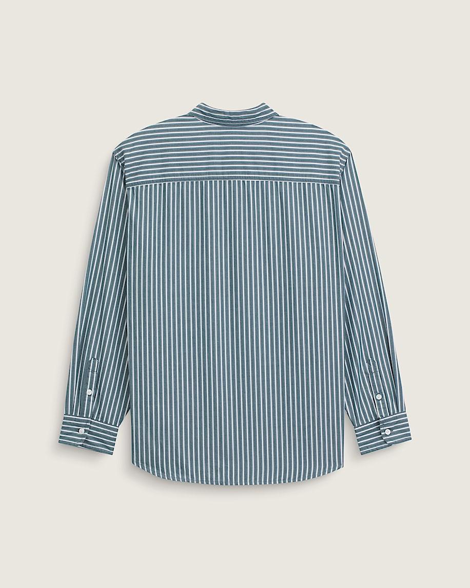 Taka Hayashi For Vault By Vans Premium Dobby Stripe Long Sleeve Shirt Mossy Olive Green