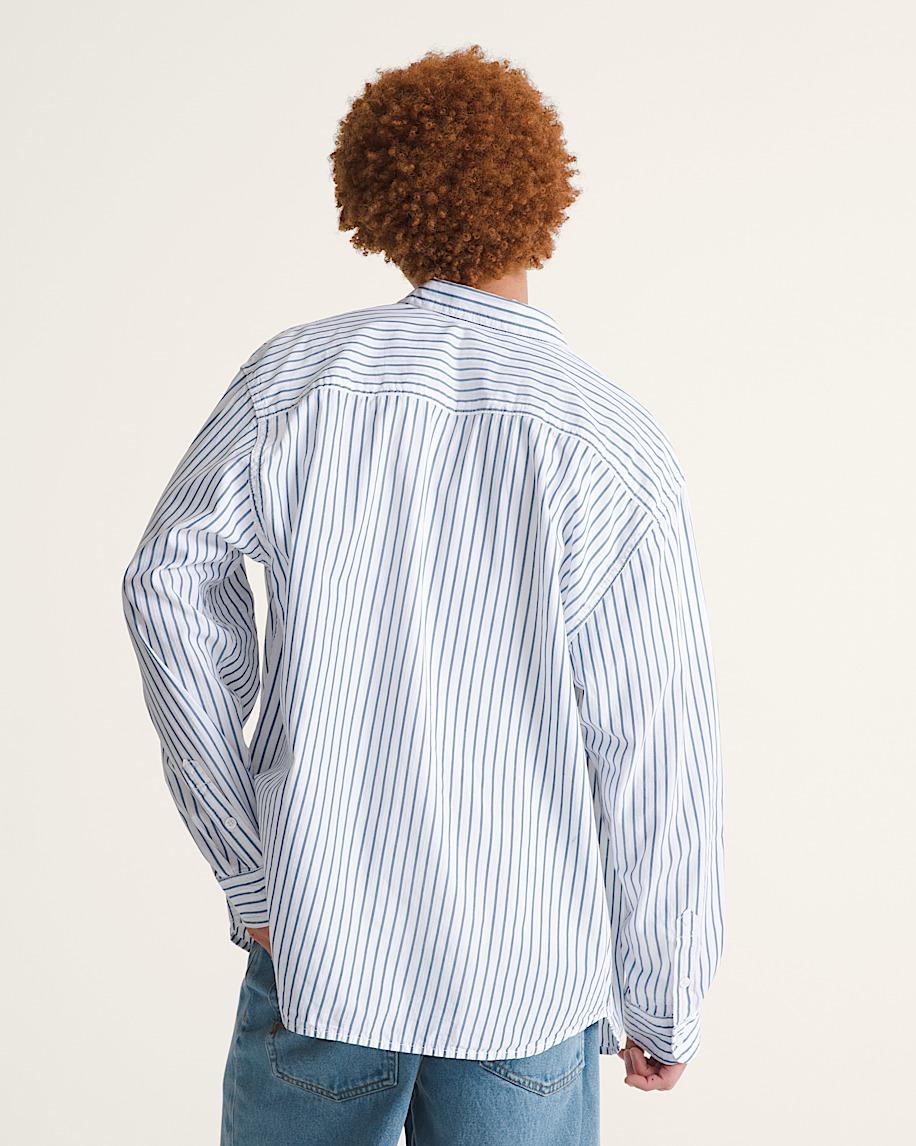 Taka Hayashi For Vault By Vans Premium Dobby Stripe Long Sleeve Shirt White