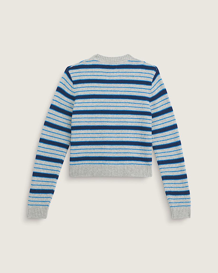 Taka Hayashi For Vault By Vans Premium Dolly Stripe Cardigan Sweater Cement Heather Grey Bright Azure Blue