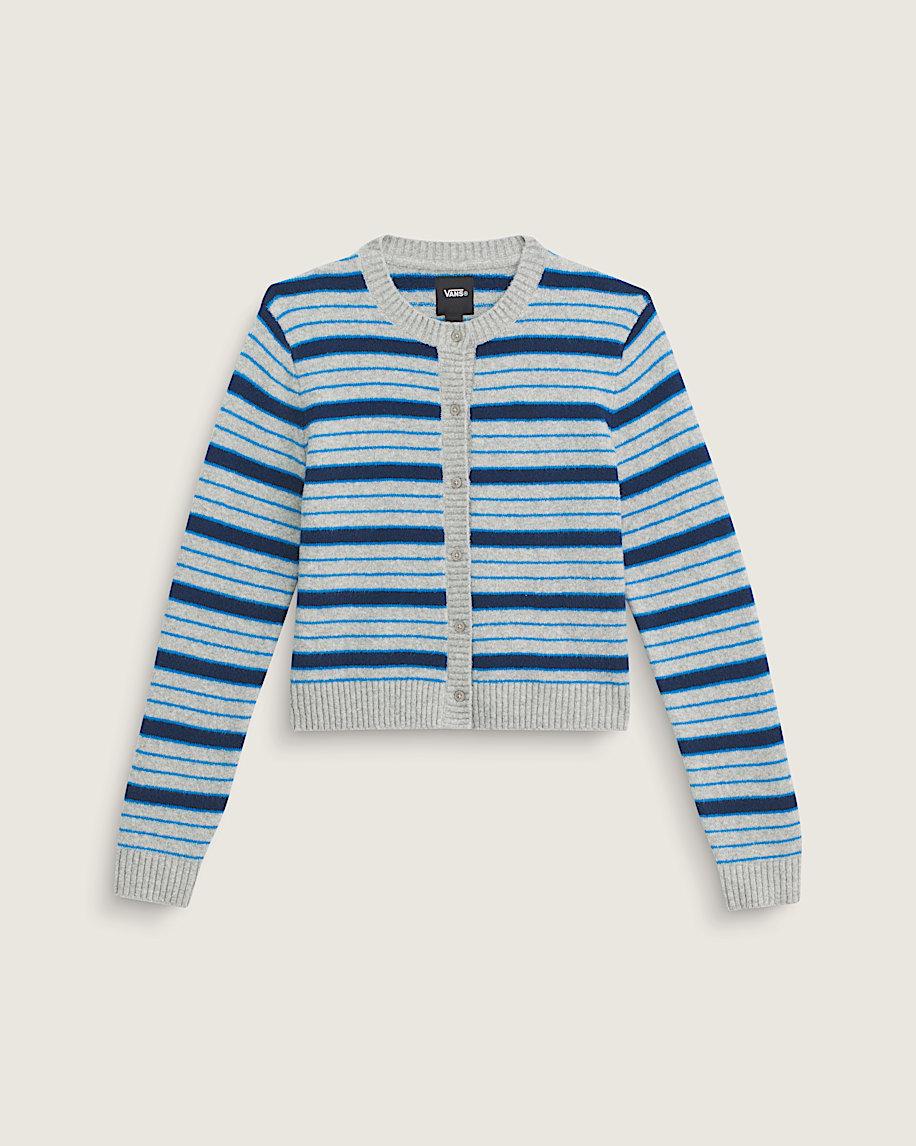 taka hayashi for vault by vans Premium Dolly Stripe Cardigan Sweater Cement Heather Grey Bright Azure Blue