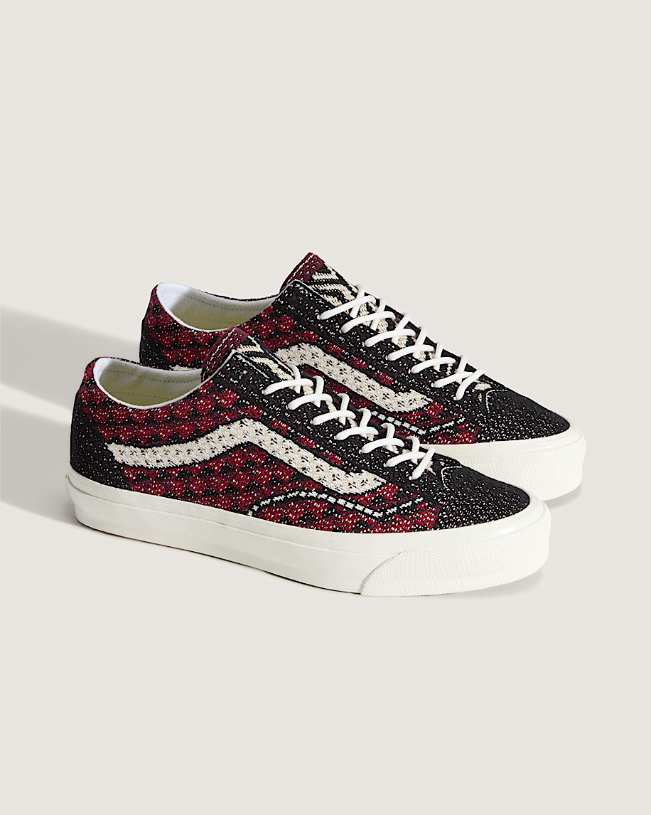 Taka Hayashi For Vault By Vans Premium Old Skool Shoe Geo Check Bordeaux Red