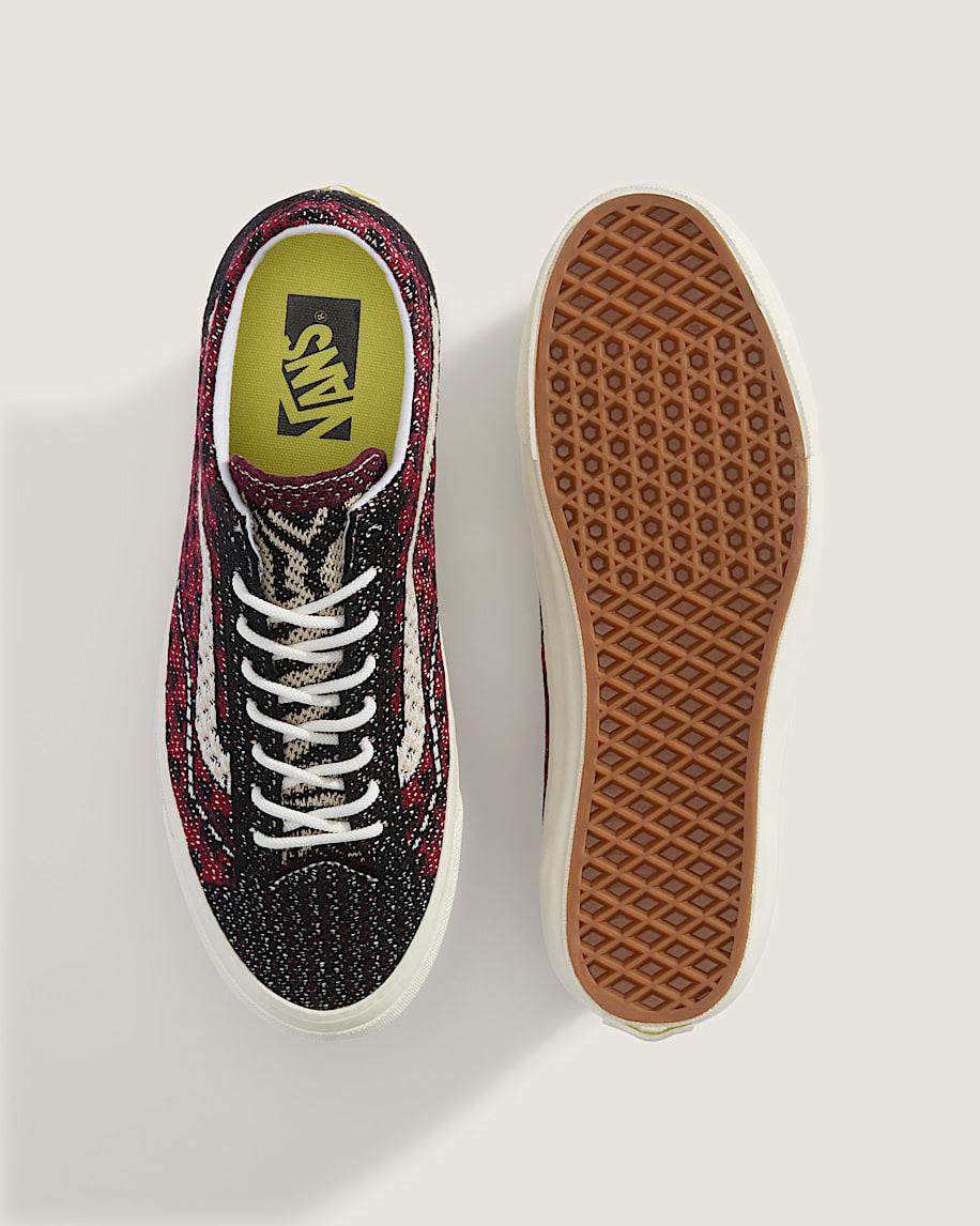 Taka Hayashi For Vault By Vans Premium Old Skool Shoe Geo Check Bordeaux Red
