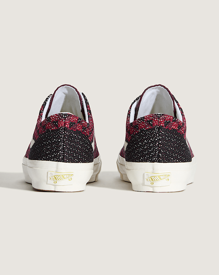 Taka Hayashi For Vault By Vans Premium Old Skool Shoe Geo Check Bordeaux Red