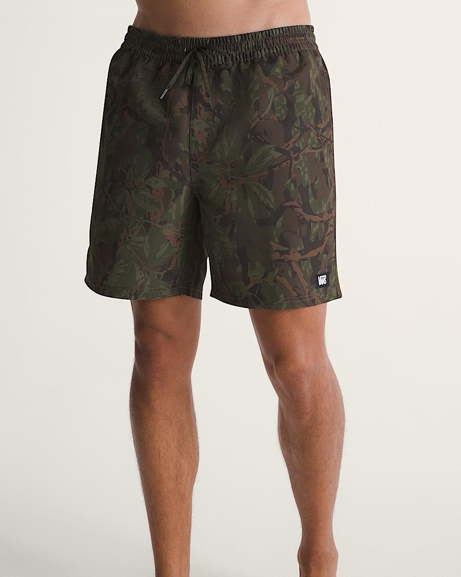 Taka Hayashi For Vault By Vans Primary II Elastic Printed Boardshorts Obsidian Fern Green