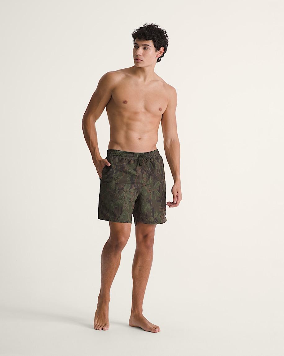 Taka Hayashi For Vault By Vans Primary II Elastic Printed Boardshorts Obsidian Fern Green
