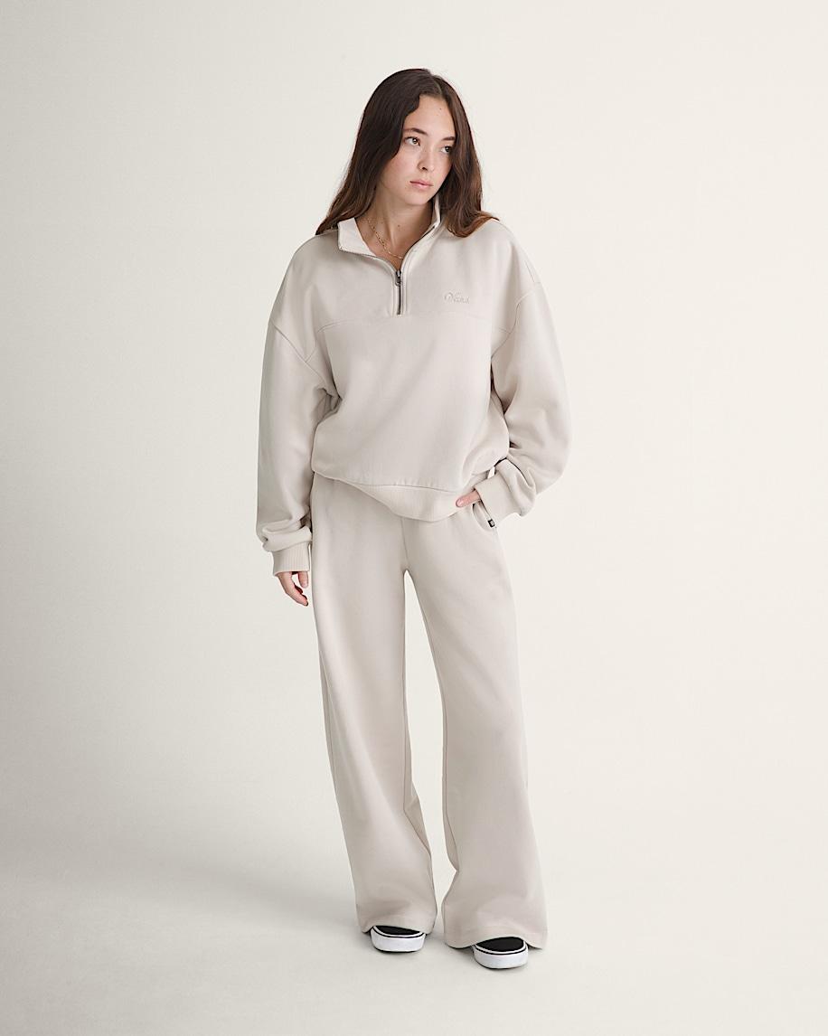 Taka Hayashi For Vault By Vans Script Logo Mock Neck Sweatshirt Taupe Mist Grey