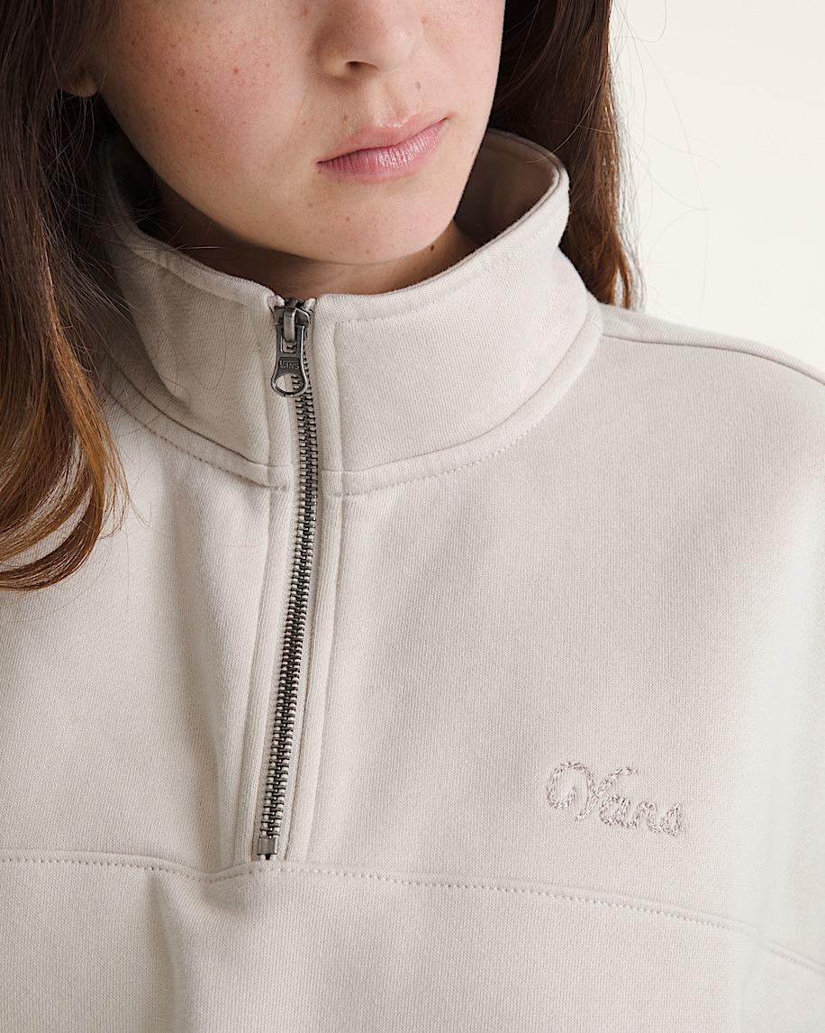 Taka Hayashi For Vault By Vans Script Logo Mock Neck Sweatshirt Taupe Mist Grey