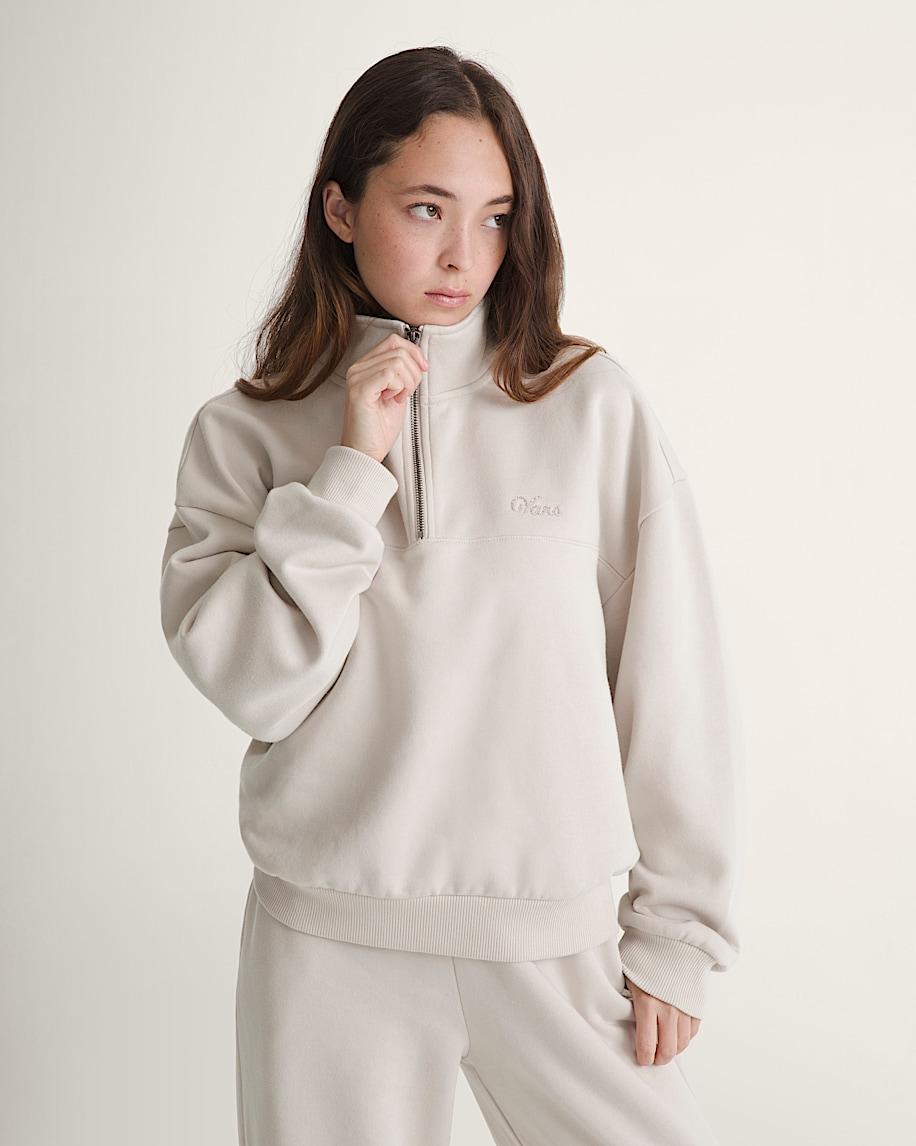 taka hayashi for vault by vans Script Logo Mock Neck Sweatshirt Taupe Mist Grey