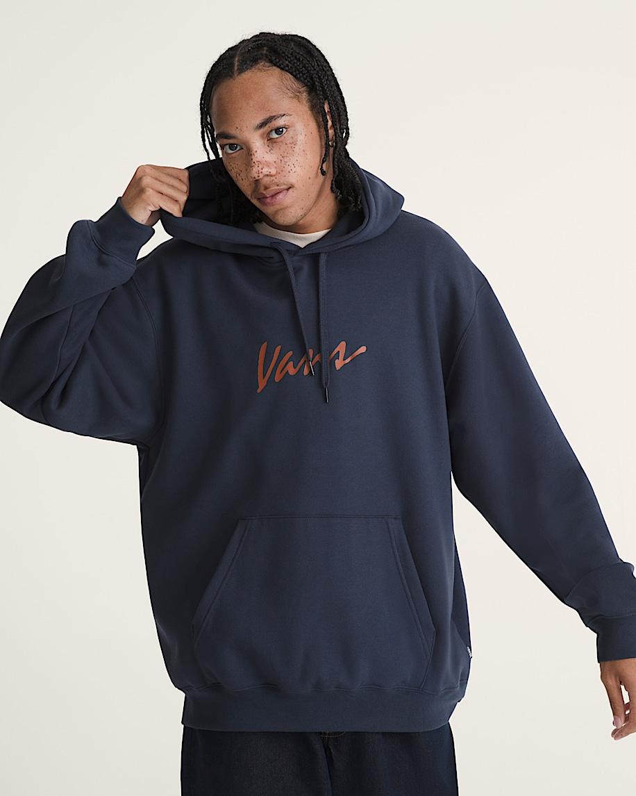 Taka Hayashi For Vault By Vans Scripted Vans Pullover Hoodie Parisian Night Blue