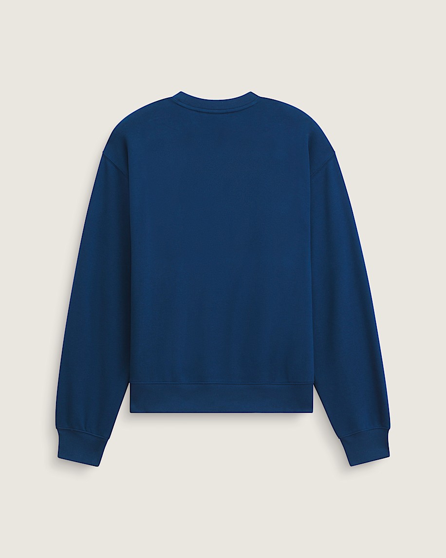 Taka Hayashi For Vault By Vans Stretch Logo Crew Sweatshirt Deep Indig Blue Flame Red