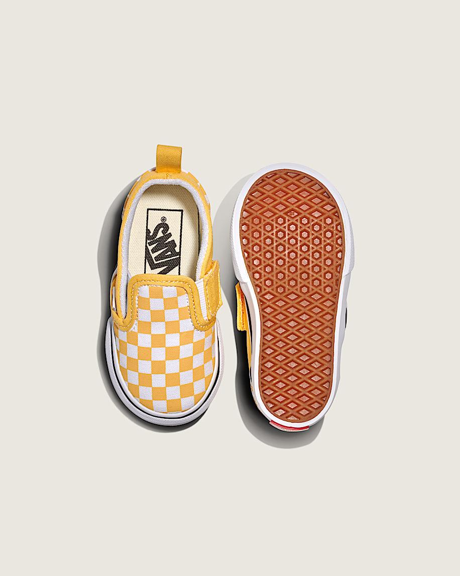 Taka Hayashi For Vault By Vans Toddler Classic Slip-On V Checkerboard Shoe Banana Cream Yellow White