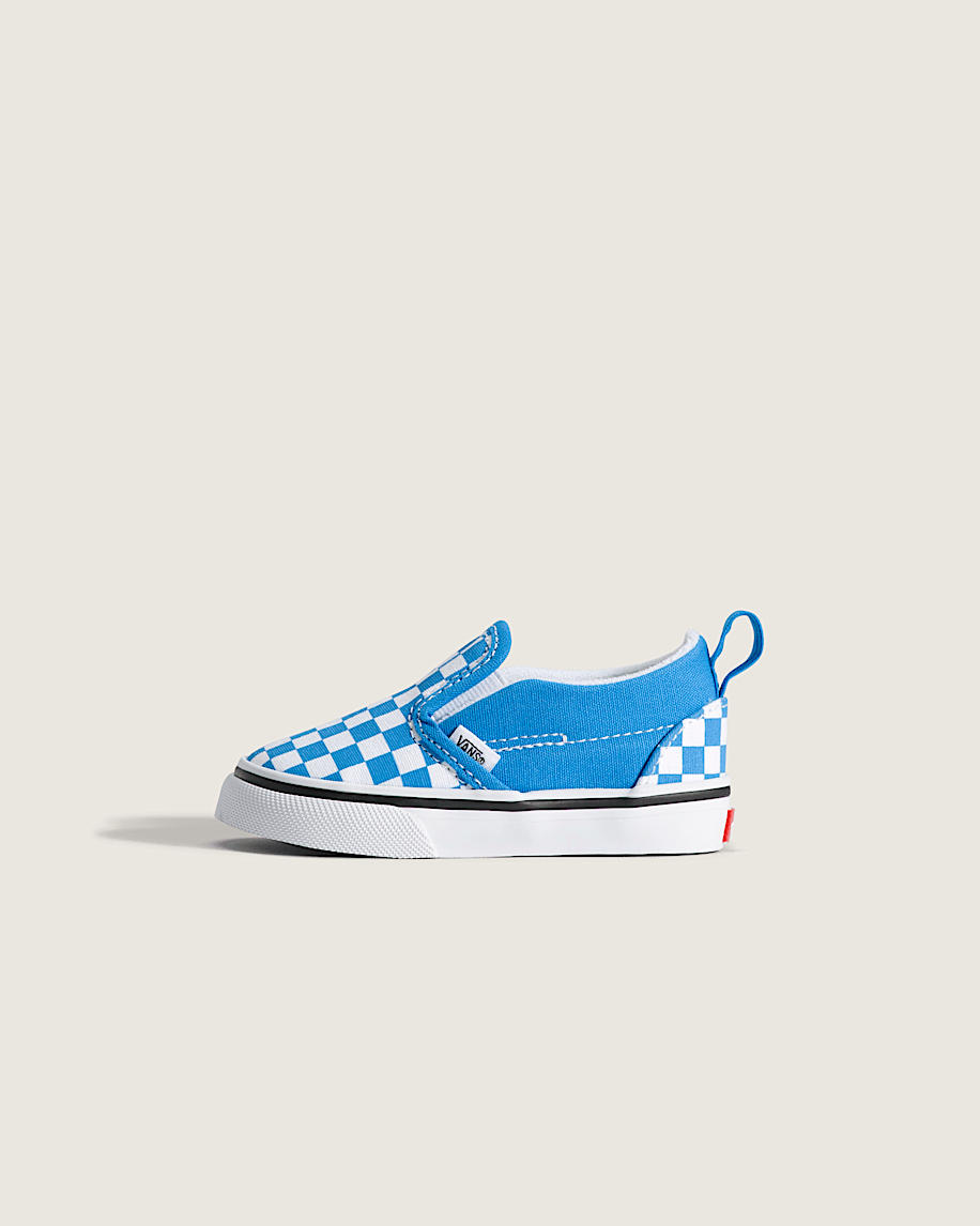 taka hayashi for vault by vans Toddler Classic Slip-On V Checkerboard Shoe Checkerboard Bright Azure Blue