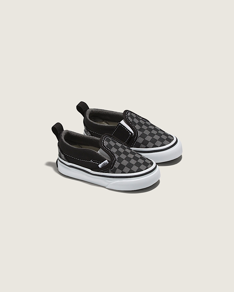 Taka Hayashi For Vault By Vans Toddler Classic Slip-On V Checkerboard Shoe Checkerboard Black Pewter Grey