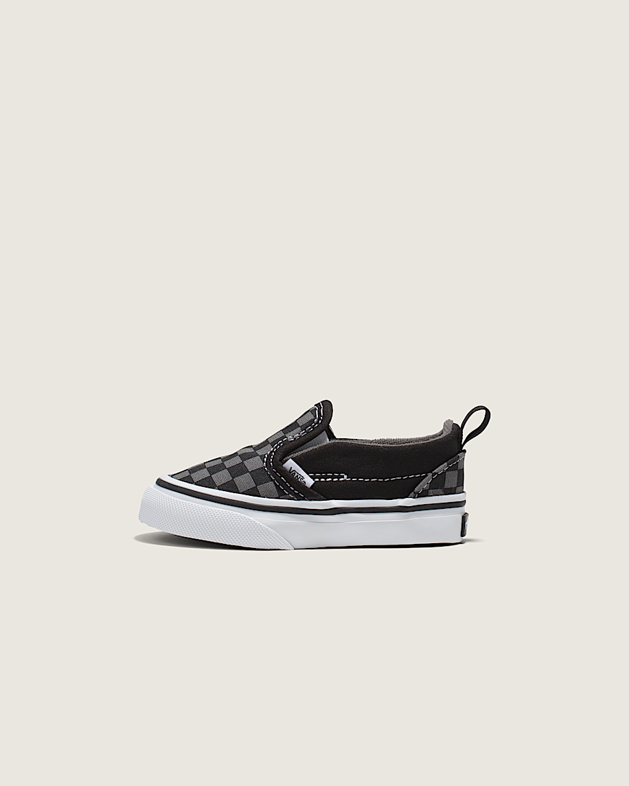 taka hayashi for vault by vans Toddler Classic Slip-On V Checkerboard Shoe Checkerboard Black Pewter Grey