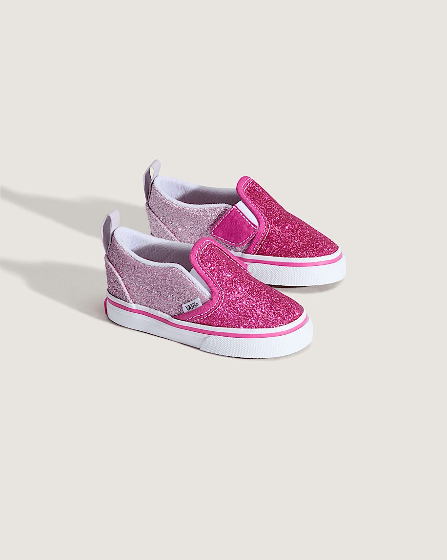 Taka Hayashi For Vault By Vans Toddler Classic Slip-On V Shoe Glitter Raspberry Rose Pink