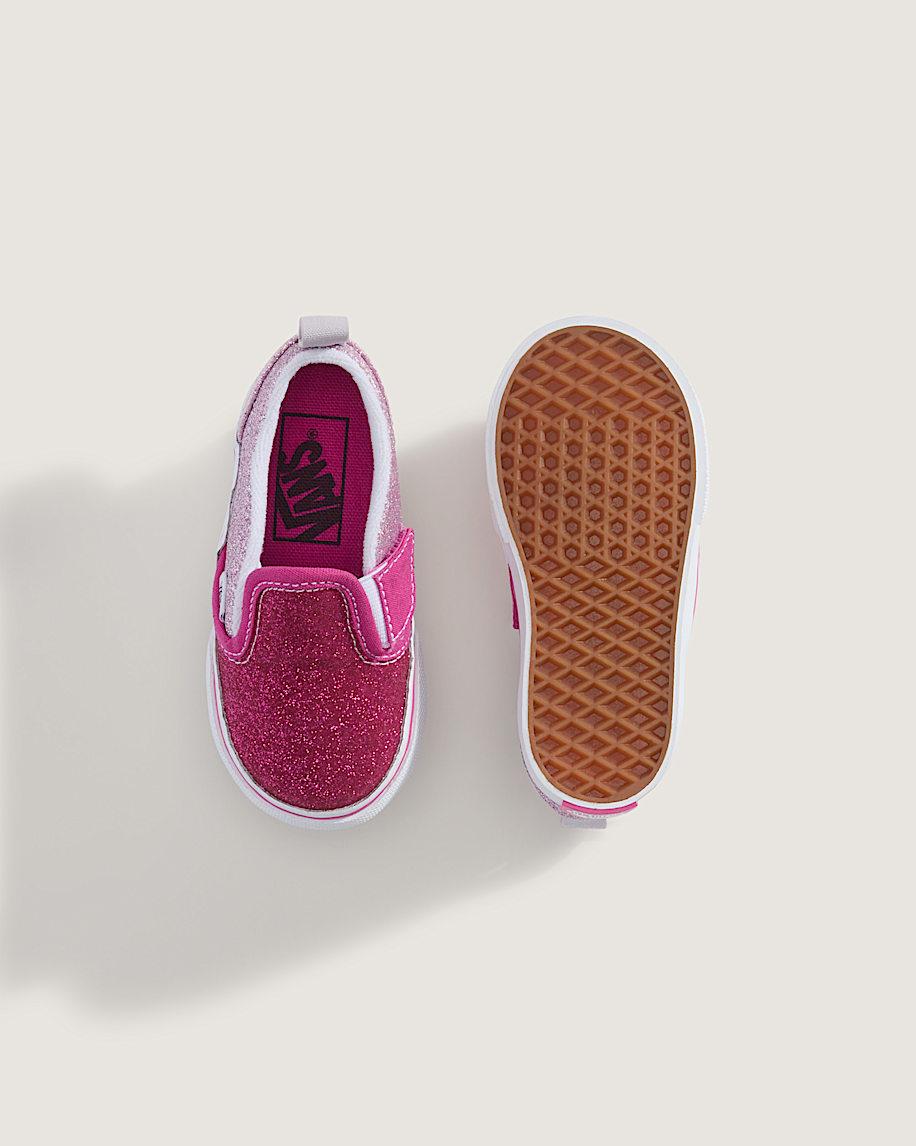 Taka Hayashi For Vault By Vans Toddler Classic Slip-On V Shoe Glitter Raspberry Rose Pink