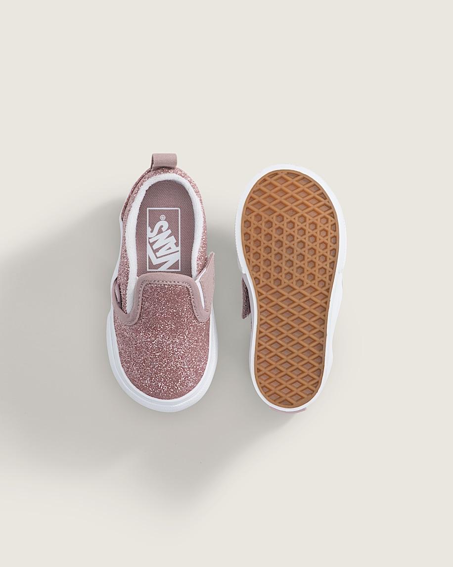 Taka Hayashi For Vault By Vans Toddler Classic Slip-On V Shoe Glitter Rose Gold Pink