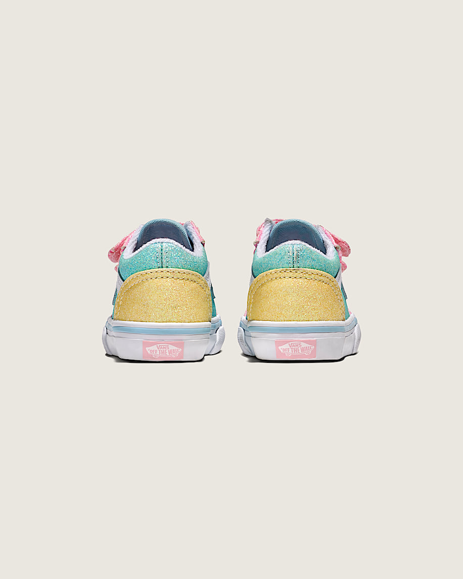 Taka Hayashi For Vault By Vans Toddler Old Skool V Shoe Glitter Pastel Blue Pink Yellow