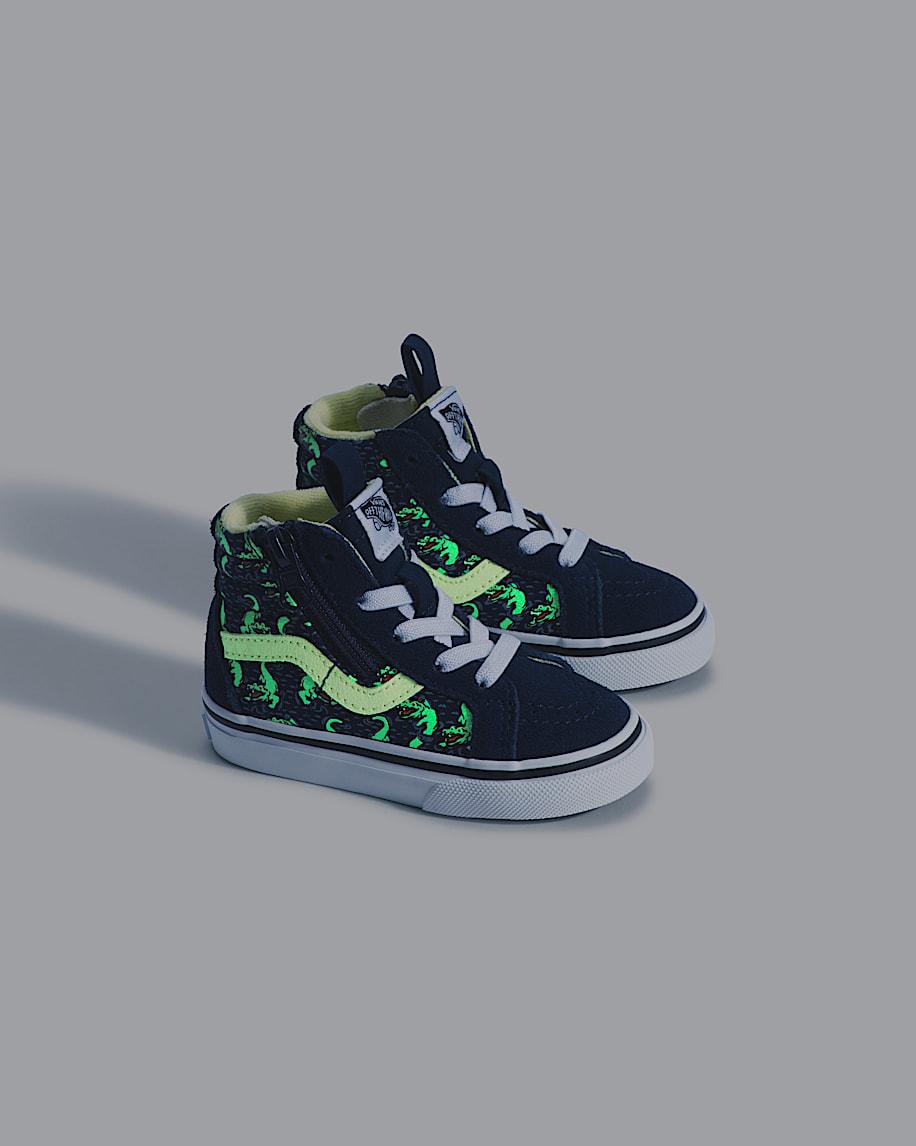 Taka Hayashi For Vault By Vans Toddler Sk8-Hi Side Zip Shoe Glow-in-the-Dark Navy Blue Yellow