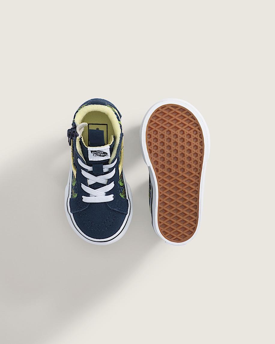 Taka Hayashi For Vault By Vans Toddler Sk8-Hi Side Zip Shoe Glow-in-the-Dark Navy Blue Yellow