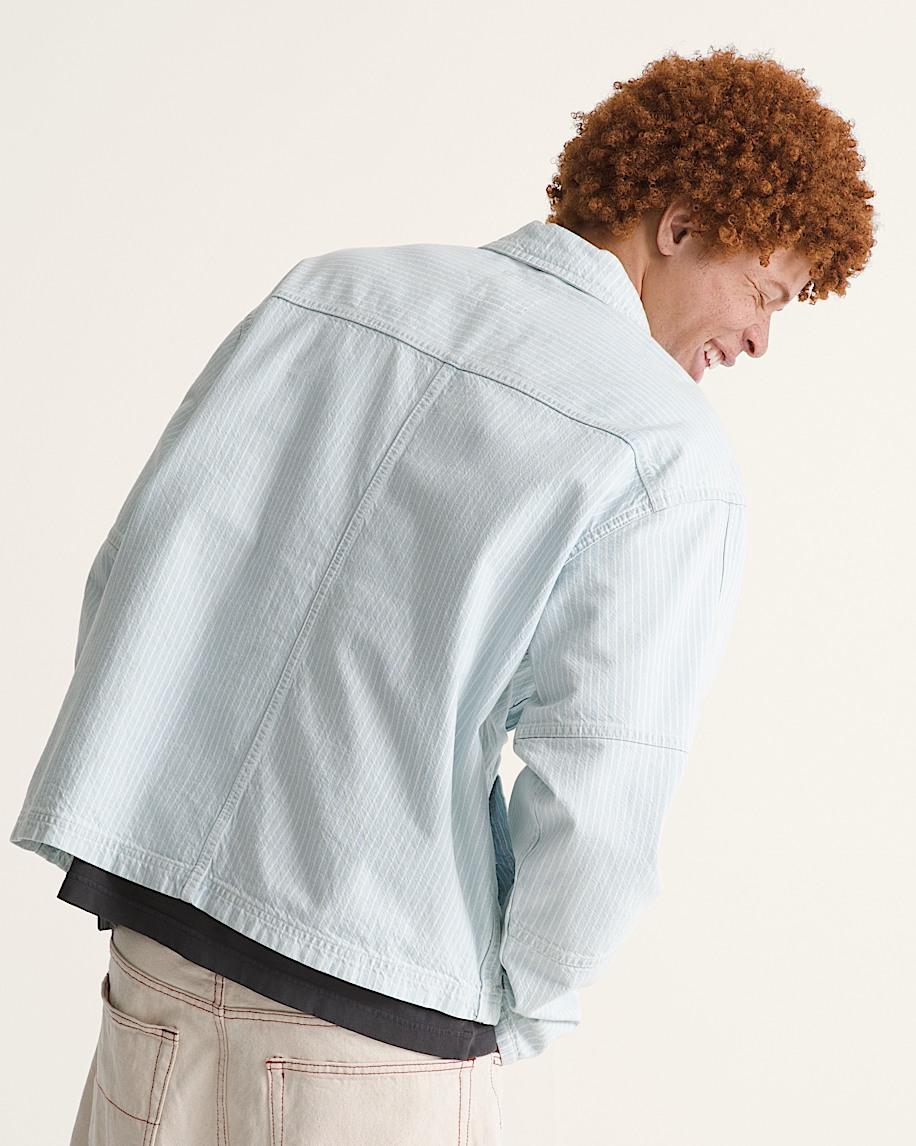Taka Hayashi For Vault By Vans Umber Denim Stripe Jacket Ice Stripe Blue