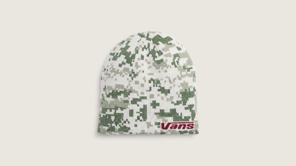 taka hayashi for vault by vans Vans Skull Beanie Neutral Olive Green Marshmallow White
