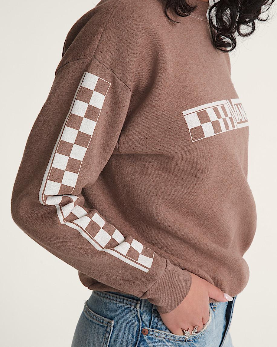 Taka Hayashi For Vault By Vans Waffle Shop Checkerboard Vans Style Crew Sweatshirt Brown