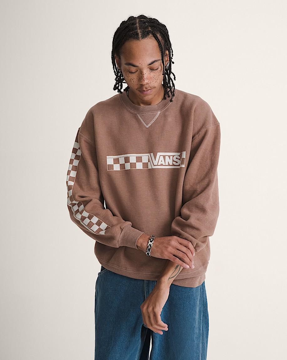 taka hayashi for vault by vans Waffle Shop Checkerboard Vans Style Crew Sweatshirt Brown