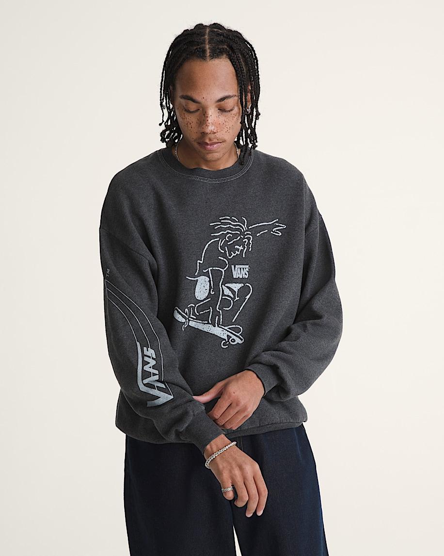 Taka Hayashi For Vault By Vans Waffle Shop Skate Crest Crewneck Sweatshirt Charcoal Grey