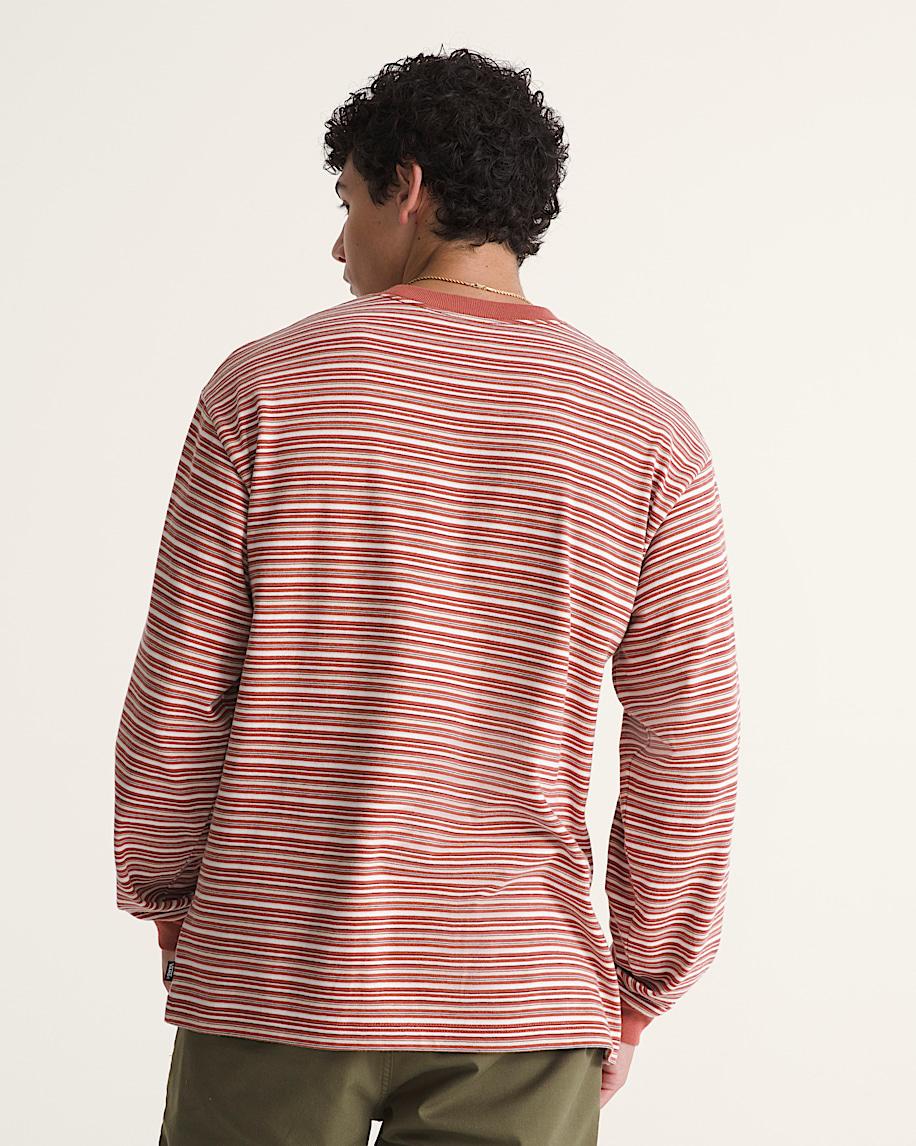 Taka Hayashi For Vault By Vans Wesley Stripe Long Sleeve Knit Shirt Light Bronze Brown