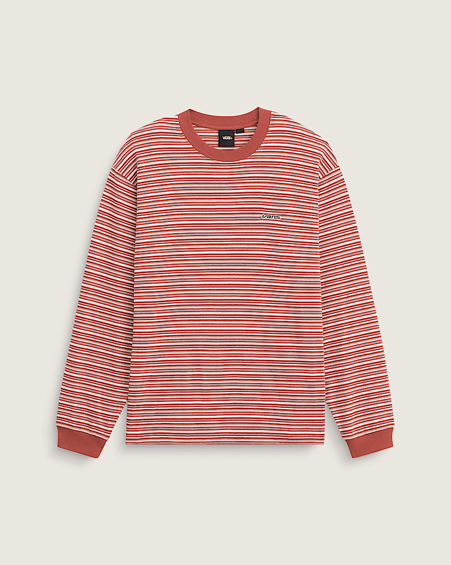 taka hayashi for vault by vans Wesley Stripe Long Sleeve Knit Shirt Light Bronze Brown