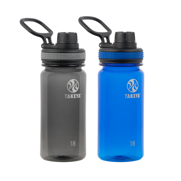 takeya 18oz Tritan Water Bottle Bundle With Spout Lid (2 Pack)