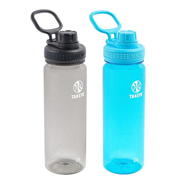 takeya 24oz Tritan Water Bottle Bundle With Spout Lid (2 Pack)