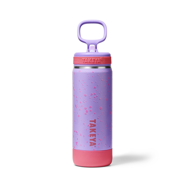 Takeya Glow In The Dark Sport Kids Water Bottle Confetti With Straw Lid