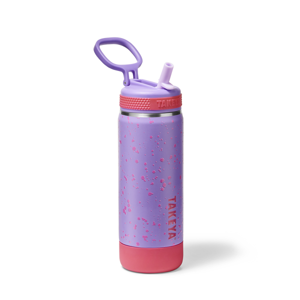 takeya Glow In The Dark Sport Kids Water Bottle Confetti With Straw Lid