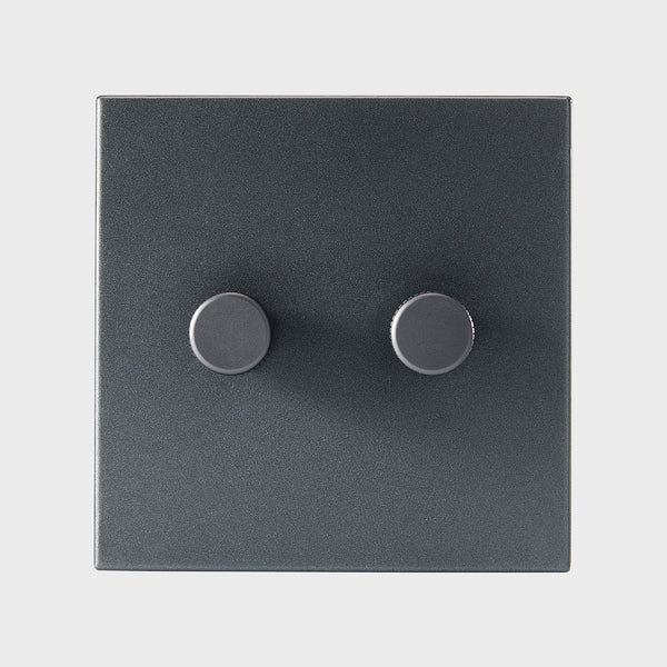 Tala Double Rotary Wall Dimmer In Graphite Graphite