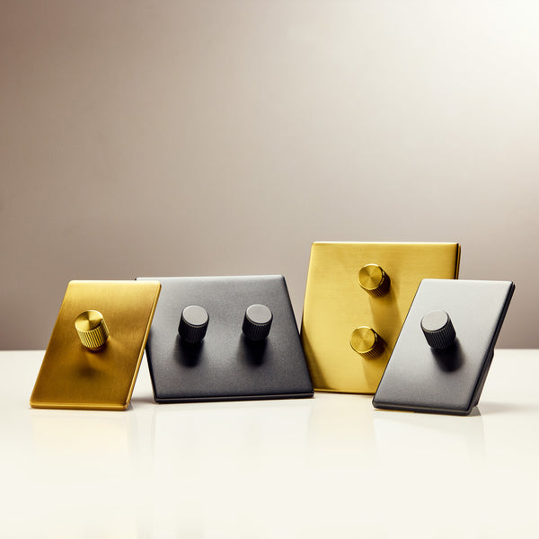 Tala Double Rotary Wall Dimmer In Graphite Graphite