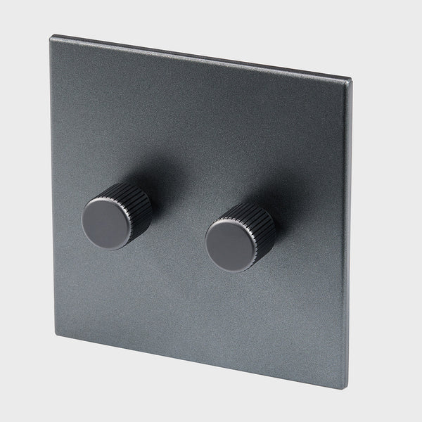 tala Double Rotary Wall Dimmer in Graphite Graphite
