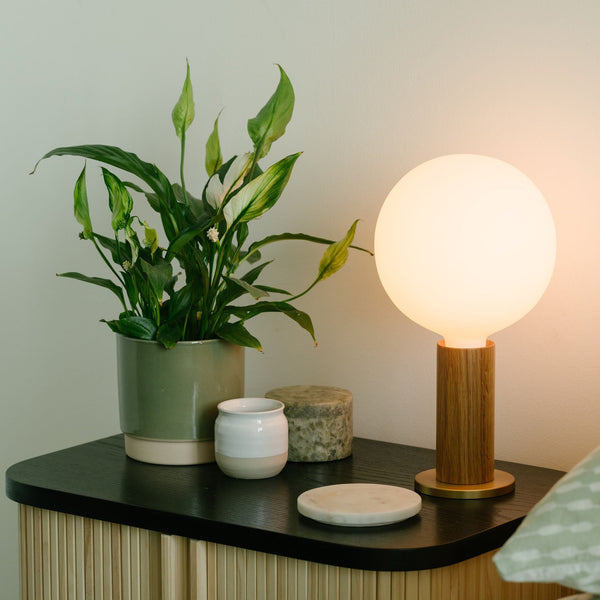 Tala Knuckle Table Lamp In Walnut + Sphere IV - Set Of 2