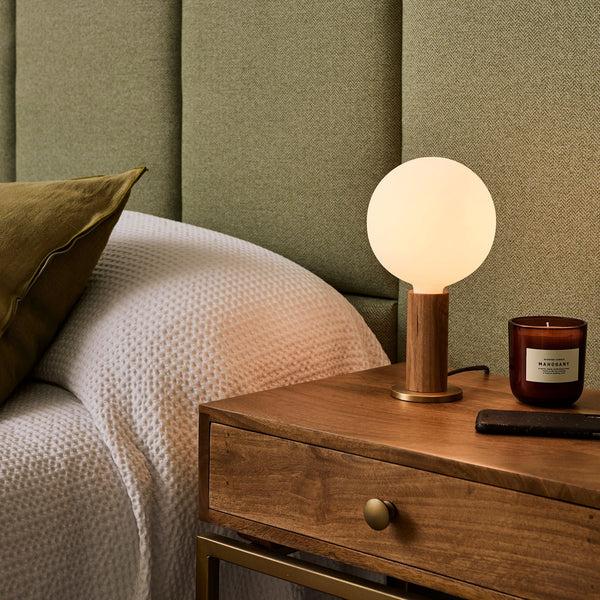 tala Knuckle Table Lamp in Walnut + Sphere IV - Set of 2