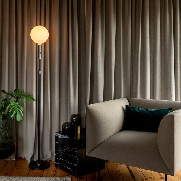 Tala Poise Adjustable Floor Lamp In Graphite + Sphere V