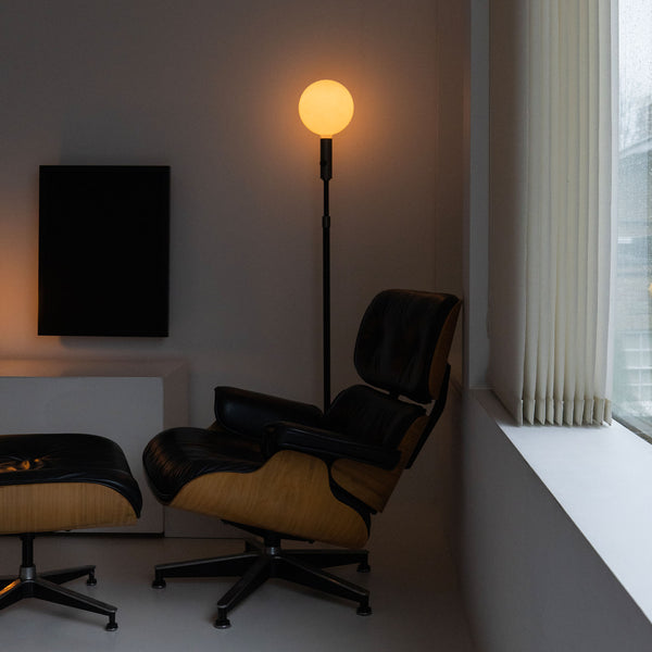 Tala Poise Adjustable Floor Lamp In Graphite + Sphere V