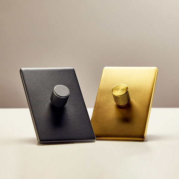 Tala Single Rotary Wall Dimmer In Graphite Graphite