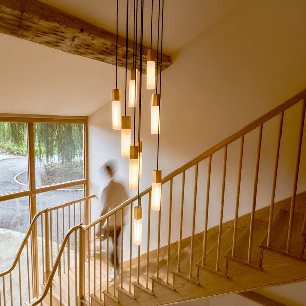 tala Basalt Nine Pendant in Brass