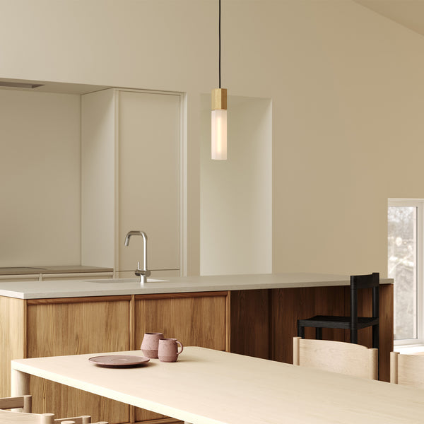 Tala Basalt Single Pendant In Brass