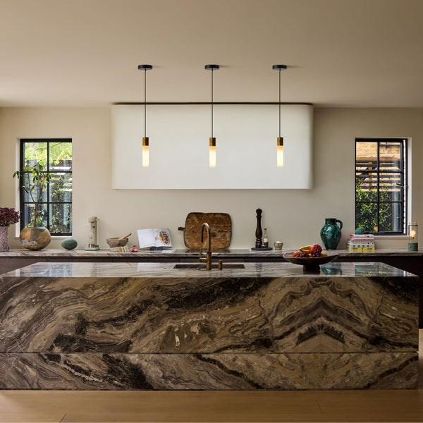 Tala Basalt Single Pendant In Brass